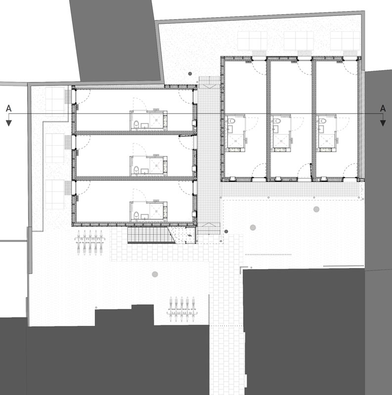 Grundriss Erdgeschoss mit Außenraum (Quelle: KAHRS Architekten)