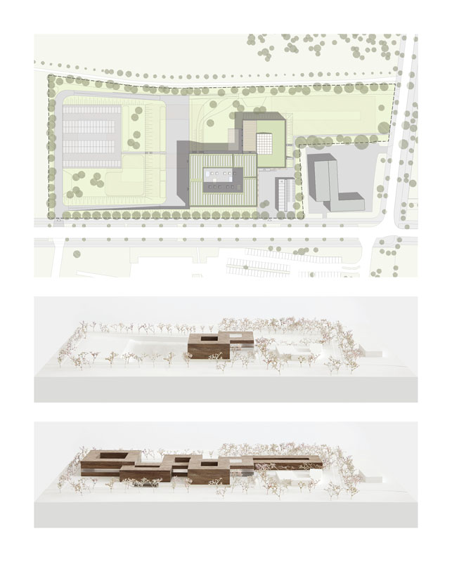Lageplan und Modellfotos (Quelle: ZRS Architekten)